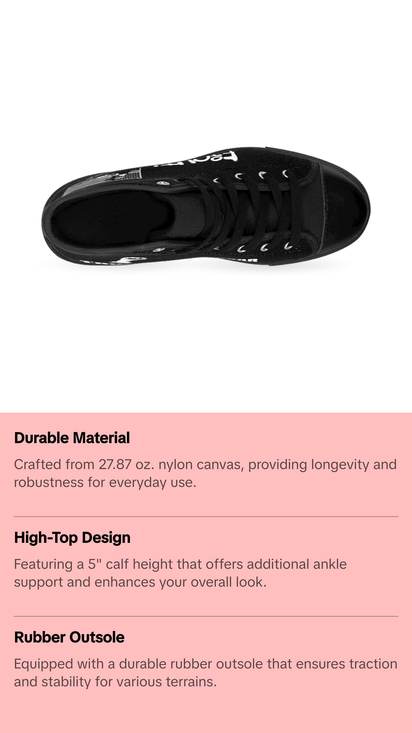 TRUMP FIGHT GEAR Custom Designed Black Sneakers