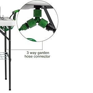 VINGLI Outdoor Folding Fish and Game Cleaning Table w/Sink| Portable & Durable, Standard Garden Connection, Upgraded Drainage Hose, Stainless Steel