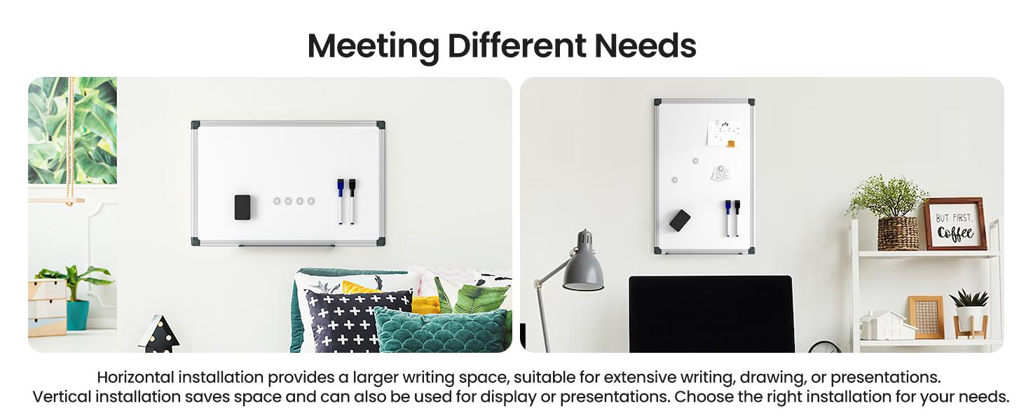 Sweet Furniture S - Magnetic White Board Kit for Wall 36" x 24",1 Dry-Erase Eraser&2 markers Markers&4 Magnetic Pins, Sliver Reinforced Aluminum Frame Sweet Furniture S - Magnetic White Board Kit for Wall 36" x 24",1 Dry-Erase Eraser&2 markers Markers&4 Magnetic Pins, Sliver Reinforced Aluminum Frame