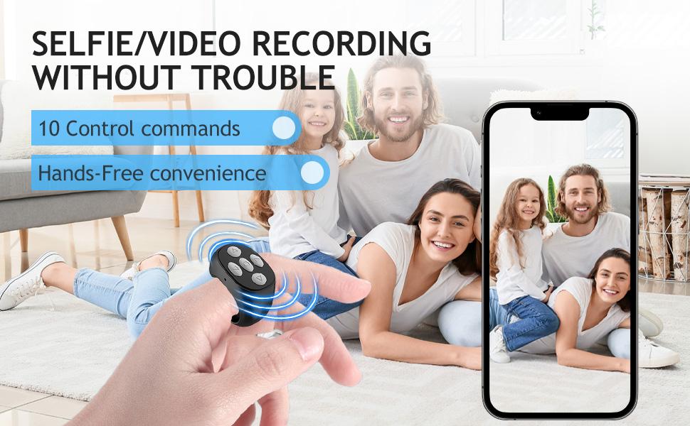 TikTok Scrolling Remote Control, YouTube Shorts Fingertip Clicker, Page Turner for eBook Reading, Camera Shutter Controller for Photo and Video, Connect via Bluetooth USB C Charge, for Smartphones