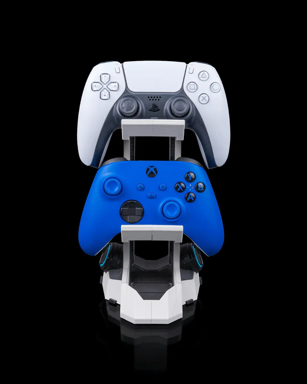 Dual Controller Headphone Stand Gaming Desk Holder PS5 Xbox Organizer Display Rack