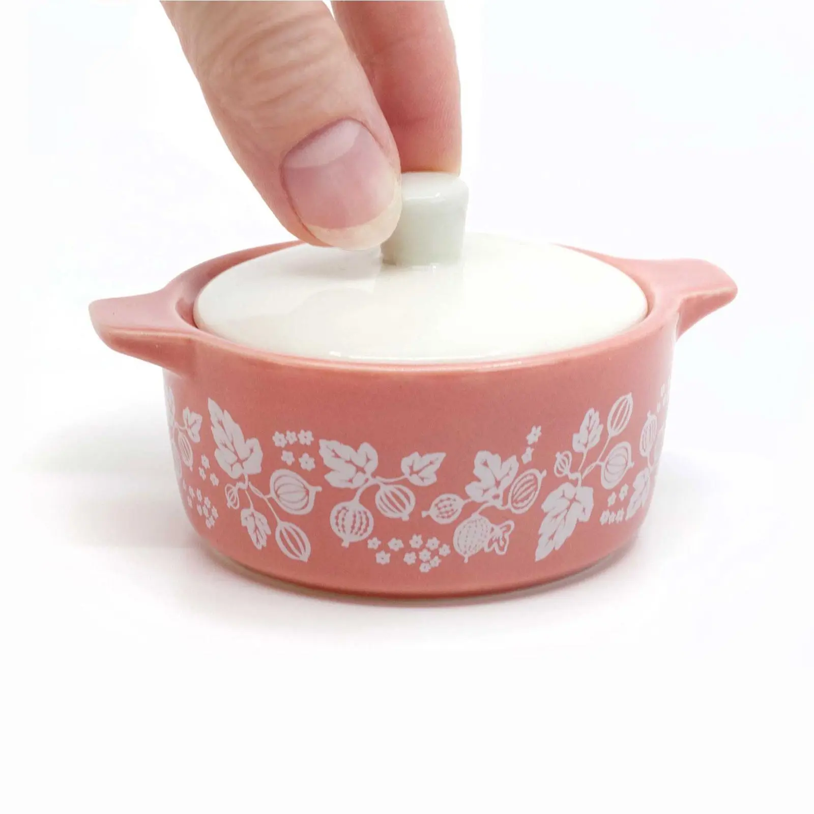 Pyrex-Inspired Gooseberry Casserole Ceramic Trinket Box
