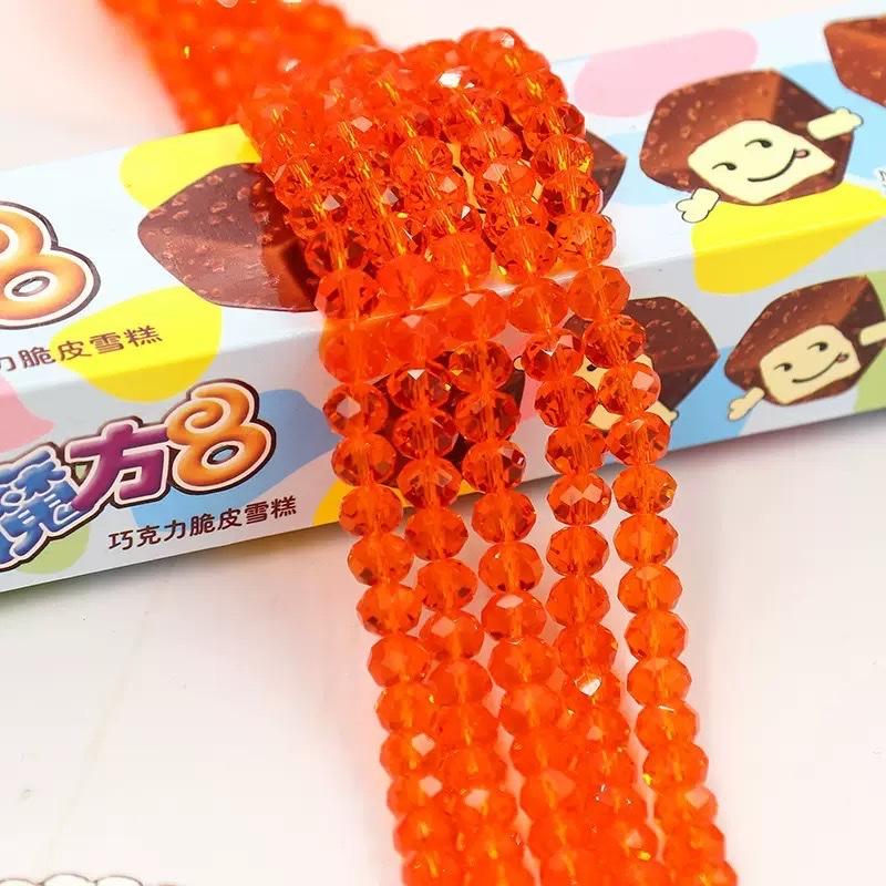 【C003】DIY 6mm   flat crystal faceted glass beads Porcelain beads bracelet kit jewelry making