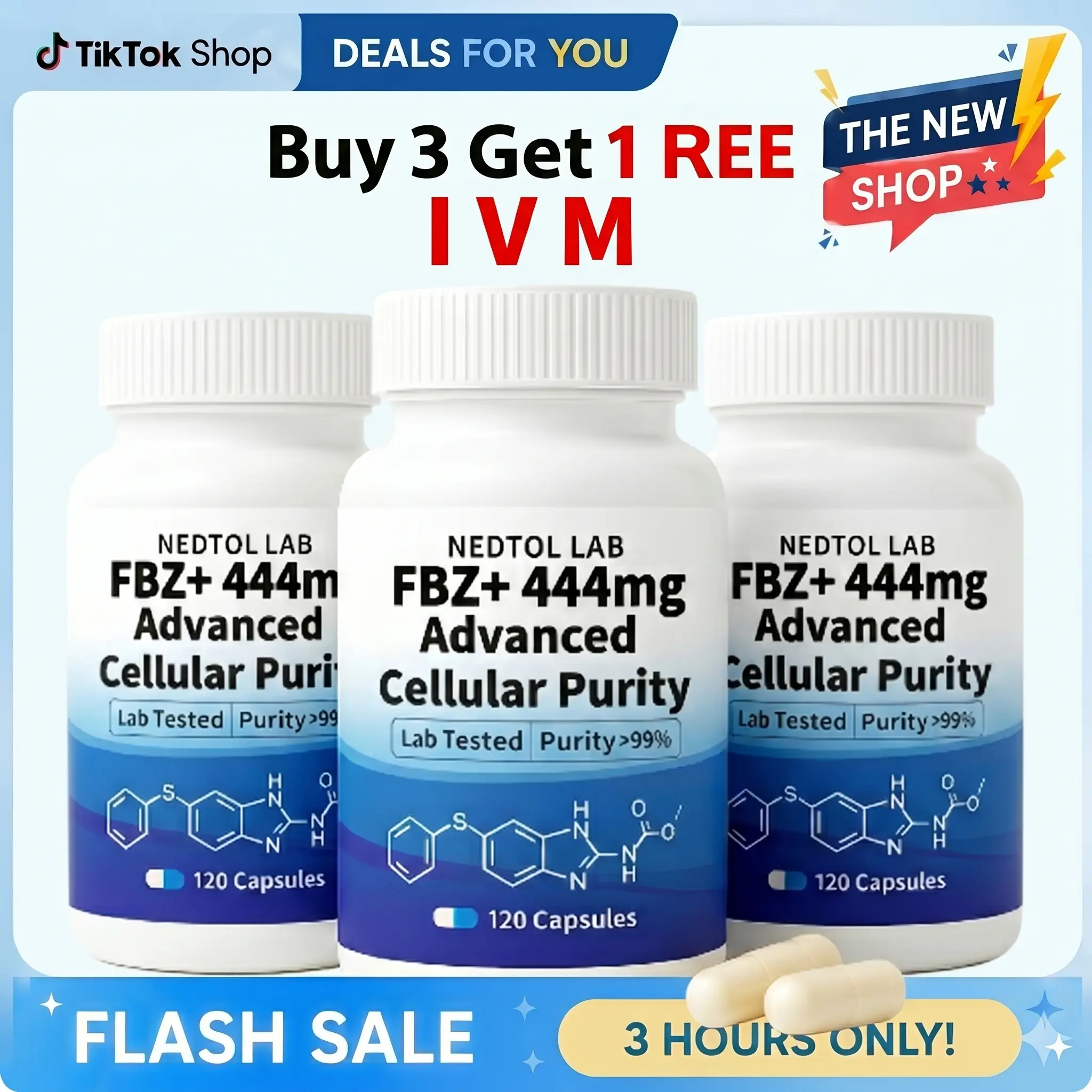 LAB FBZ+ Fen 444mg Edible Probiotics Supplement - 99% Pure Digestion Gut Support Dietary Healthcare Single Item for Intestinal Care, High Purity