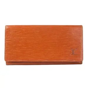 Pre-owned Louis Vuitton Leather Small Leather Goods L26020317 Brown Epi Long Wallet