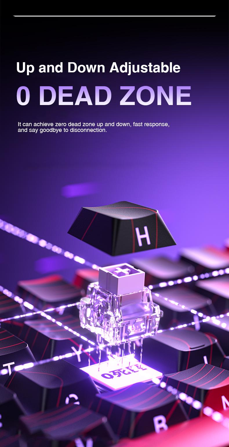 Aula WIN68 HE Magnetic Switch 65% Compact Wired Gaming Keyboard, Gradient Pink, 8000Hz Polling Rate, Rapid Trigger Hall Effect, RGB Backlit Mechanical Keyboard for Esports Gamers