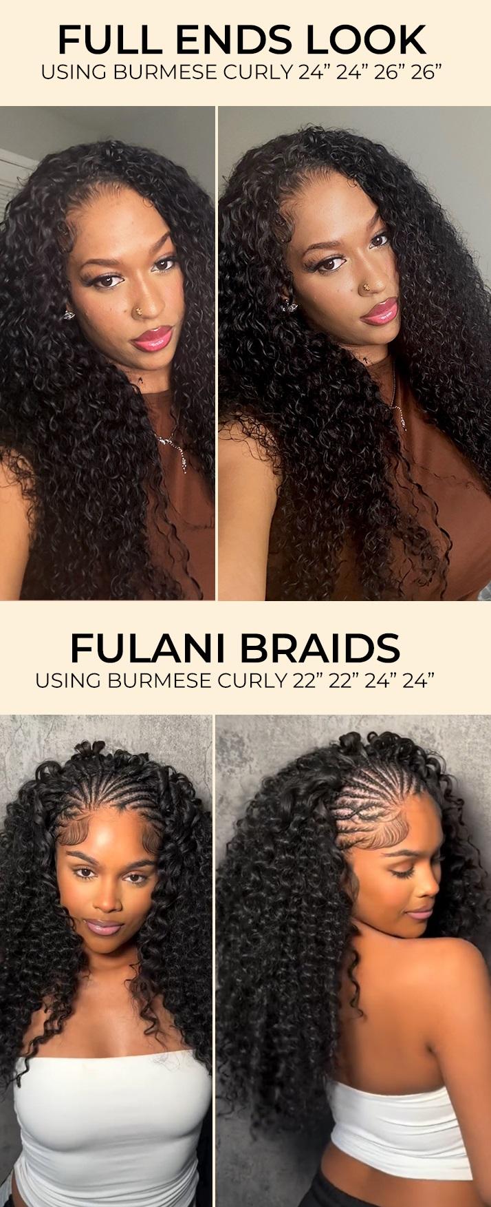 [Wequeen] Easy Blend Burmese Curly Hair Bundles 100% Human Hair 14-26 Inches Natural Curls for Black Queens Quick Weave & Glue-In Fulani Braids Budget-Friendly Valentine Gifts