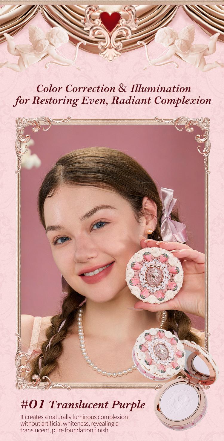 Flower Knows Strawberry Cupid Collection Pressed Powder, oli control, with powder puff, longlasting, non cakey, dealsforyoudays