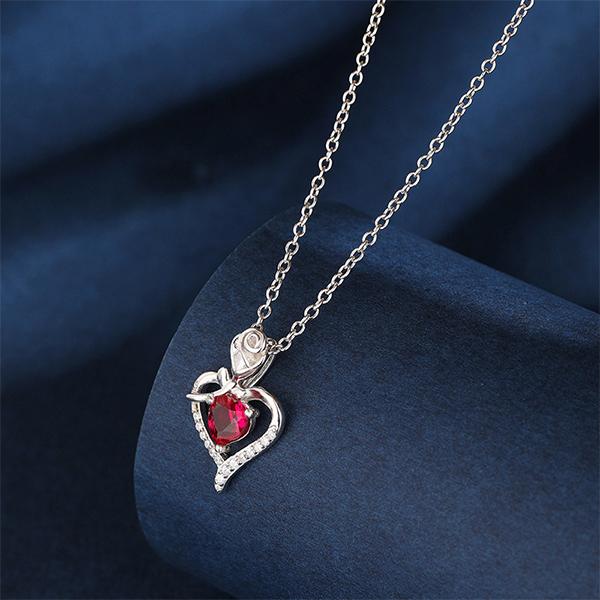 Preserved Real Rose Gift with Red Diamont Necklace,Cute Gifts for Girlfriends,Women,Mother,Wife,Gifts Idea on Mother`s Day,Valentine`s Day,Christmas,Birthday