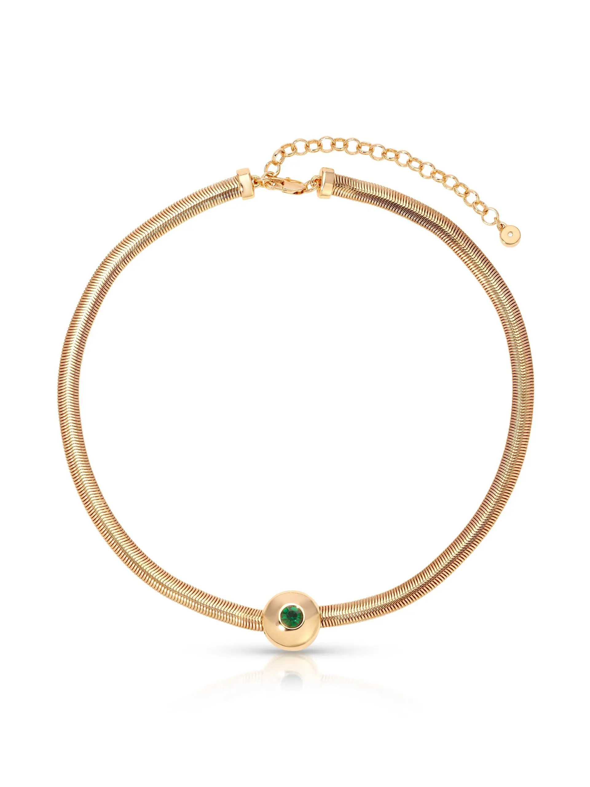 Ettika Emerald City Necklace with Central Gemstone and Decorative Band for Women Jewelry