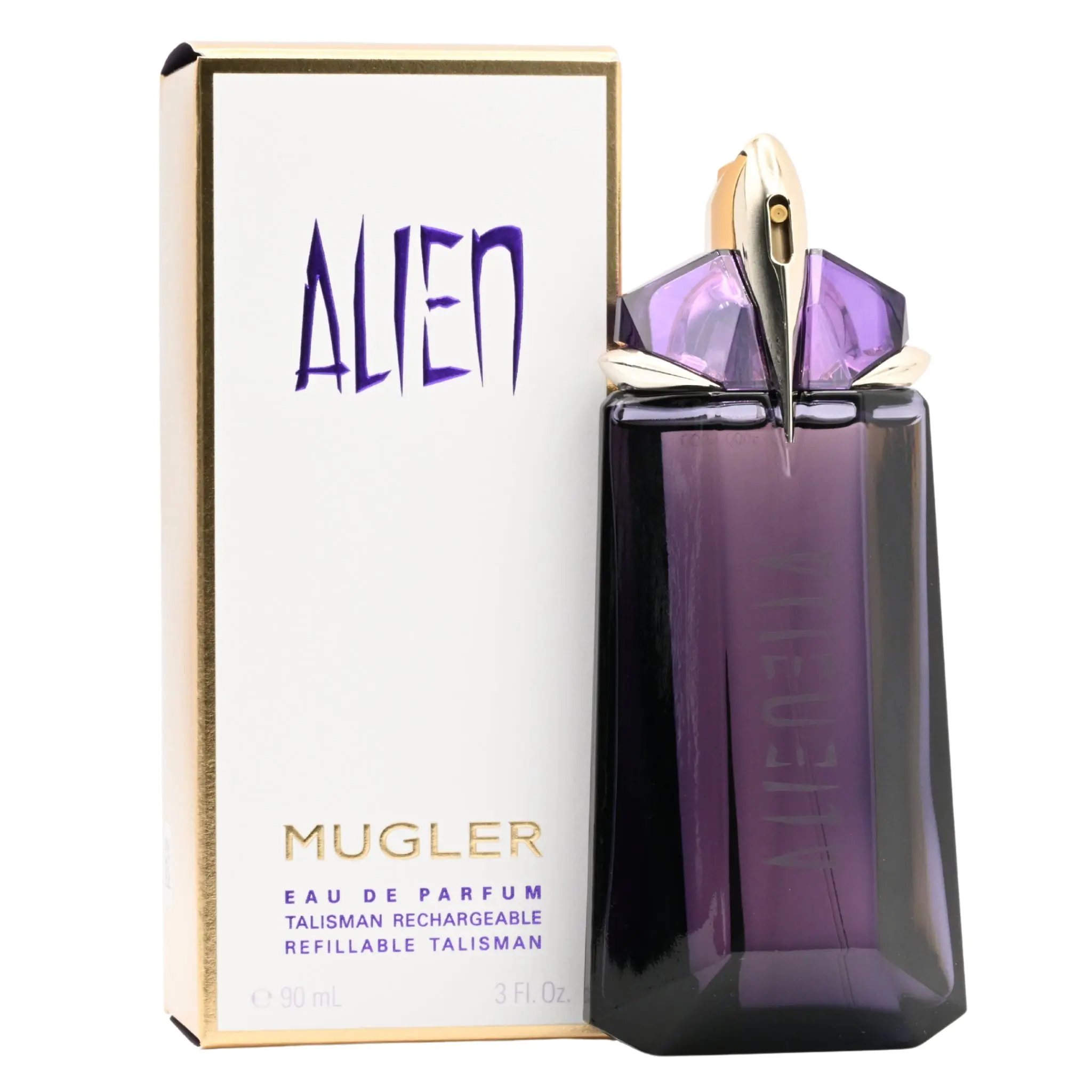 MUGLER Alien Eau de Parfum Spray, Long Lasting Perfume with Jasmine, Amber & Cashmeran Wood Notes, Floral Scented Fragrance for Women, 3.0 fl oz Refillable Bottle, Women's Fragrance, Fragrances