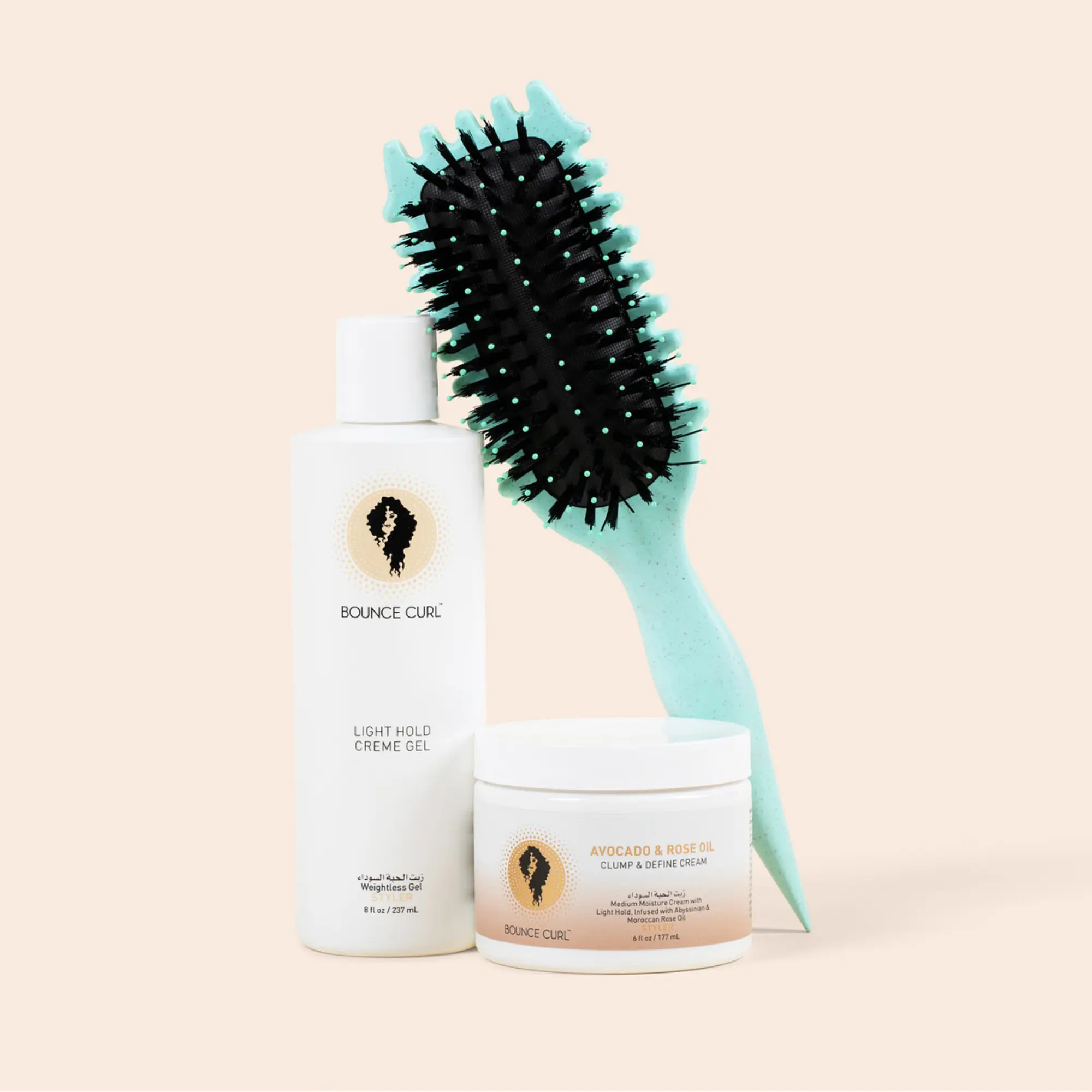 High Definition Bundle (Hair Gel, Define EdgeLift Brush, Avocado Clump and Define Cream) by Bounce Curl High Definition Bundle (Hair Gel, Define EdgeLift Brush, Avocado Clump and Define Cream) by Bounce Curl