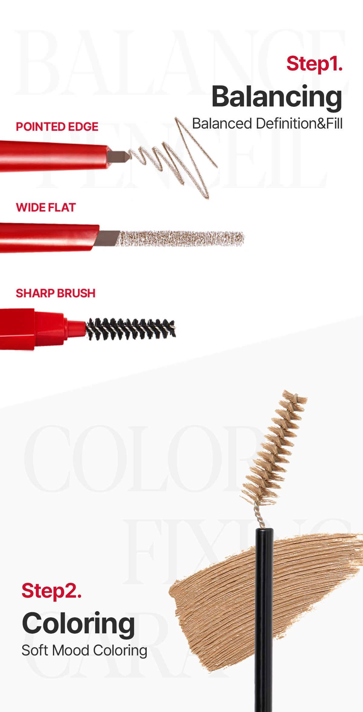 [DUO] Espoir The Brow Duo, Easy 2 Steps, K-Idol Style, Slim Hard Formula Pencil, Long Lasting Fixing Cara, Waterproof, Smudge-Proof, Define&Fill, Beginner-Friendly, 24Hr Long Lasting, Vegan