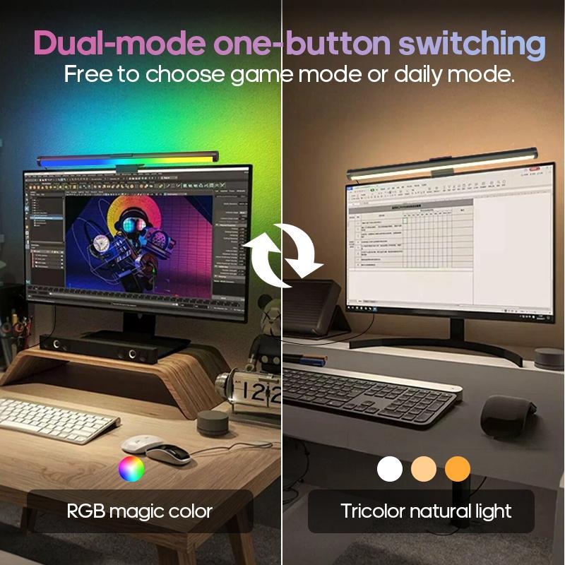 Valentines Gift for BF Touch Control Monitor Light Bar with RGB Backlight USB Powered Adjustable Desk Lamp Glare Free Screen Light for Computer Gaming Home Office Background Lighting
