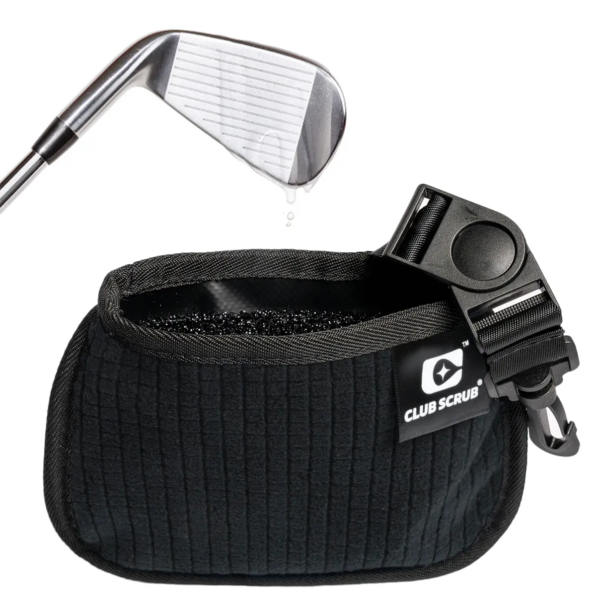Mini Club Scrub Club Scrub - Pro Model Golf Club & Ball Cleaning Bag with Waterproof Clean Face Technology Liner Detachable Clip Machine Washable Neoprene Exterior Dry Exterior Golf Gift