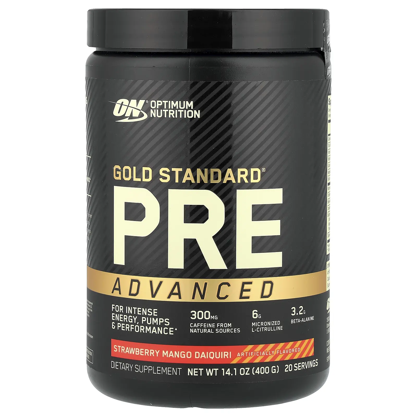 Optimum Nutrition Gold Standard® Pre Advanced, Strawberry Mango Daiquiri, 14.1 oz (400 g)