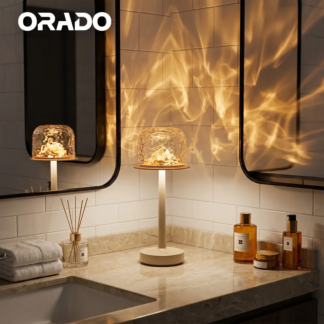 ORADO Aurora-Ocean Wave Water Ripple Desk Lamp - 16-Color Ambient Lighting Table Lamp with Easy Light Control at Hand, Decorative Sensory Book Light, Moody Bedroom Accessory, Romantic Night Glow Holiday-Birthday Gift, Led Lights, Table Lamps