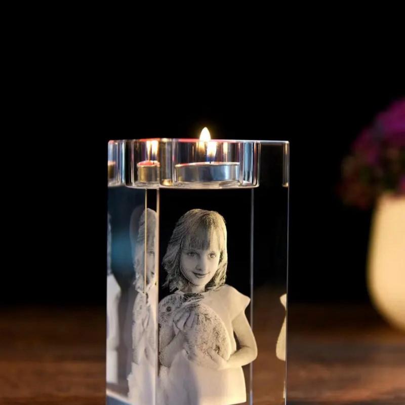 GANOVA 3D Crystal Photo Frame with Laser Engraving - ized with Your Own Photo & Text, Custom Name/Message, Horizontal/Vertical Display, Desktop Picture Frame for Birthdays,, Valentines - Gift for Women, Men, Pets -