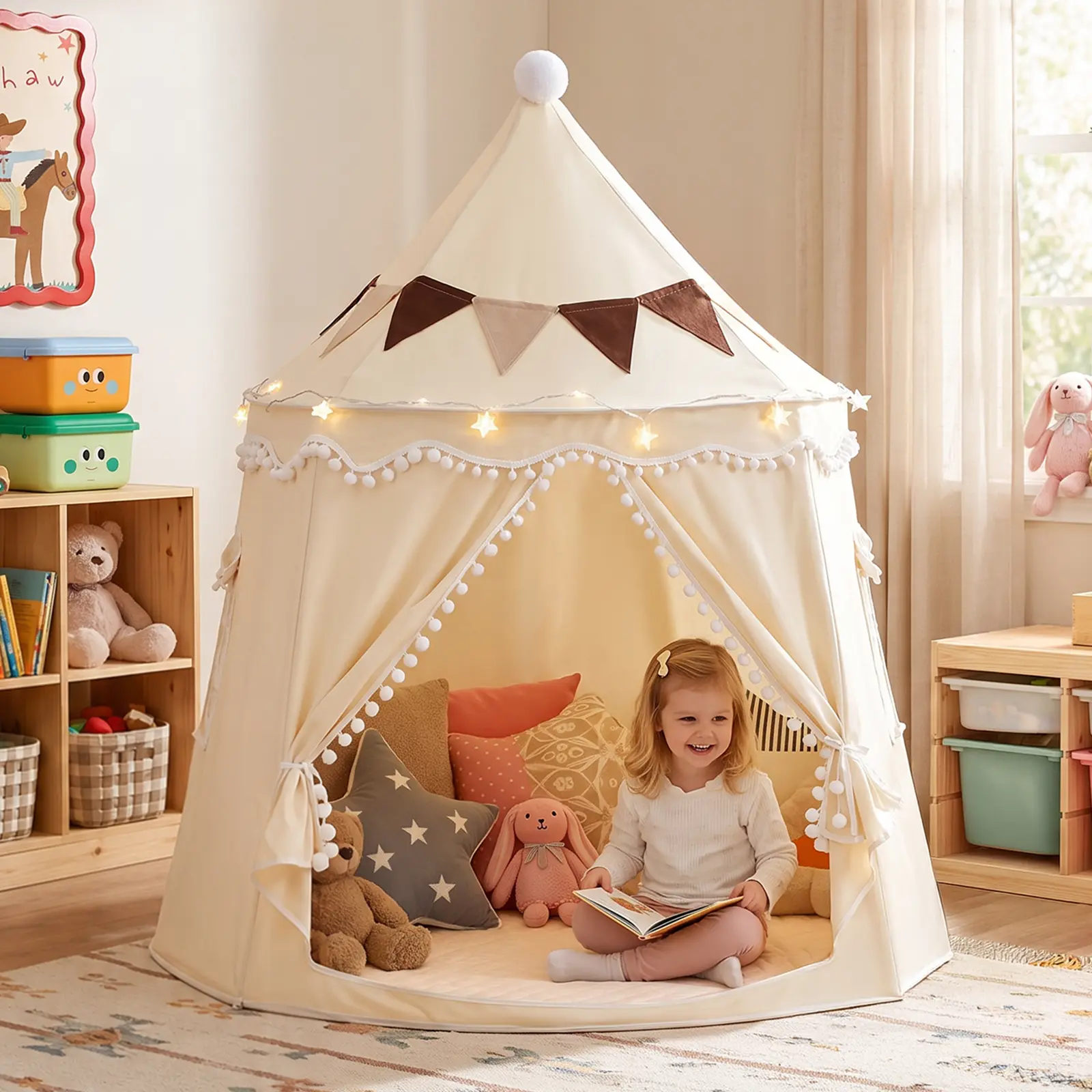 Kids Play Tent Princess Castle, Portable Foldable Indoor Playhouse and Toddler Tent for Boys & Girls Ages 3+, Cozy Reading Nook, Pretend Play Space for Playroom, Bedroom & Outdoor Use, #tiktokshopbacktoschool