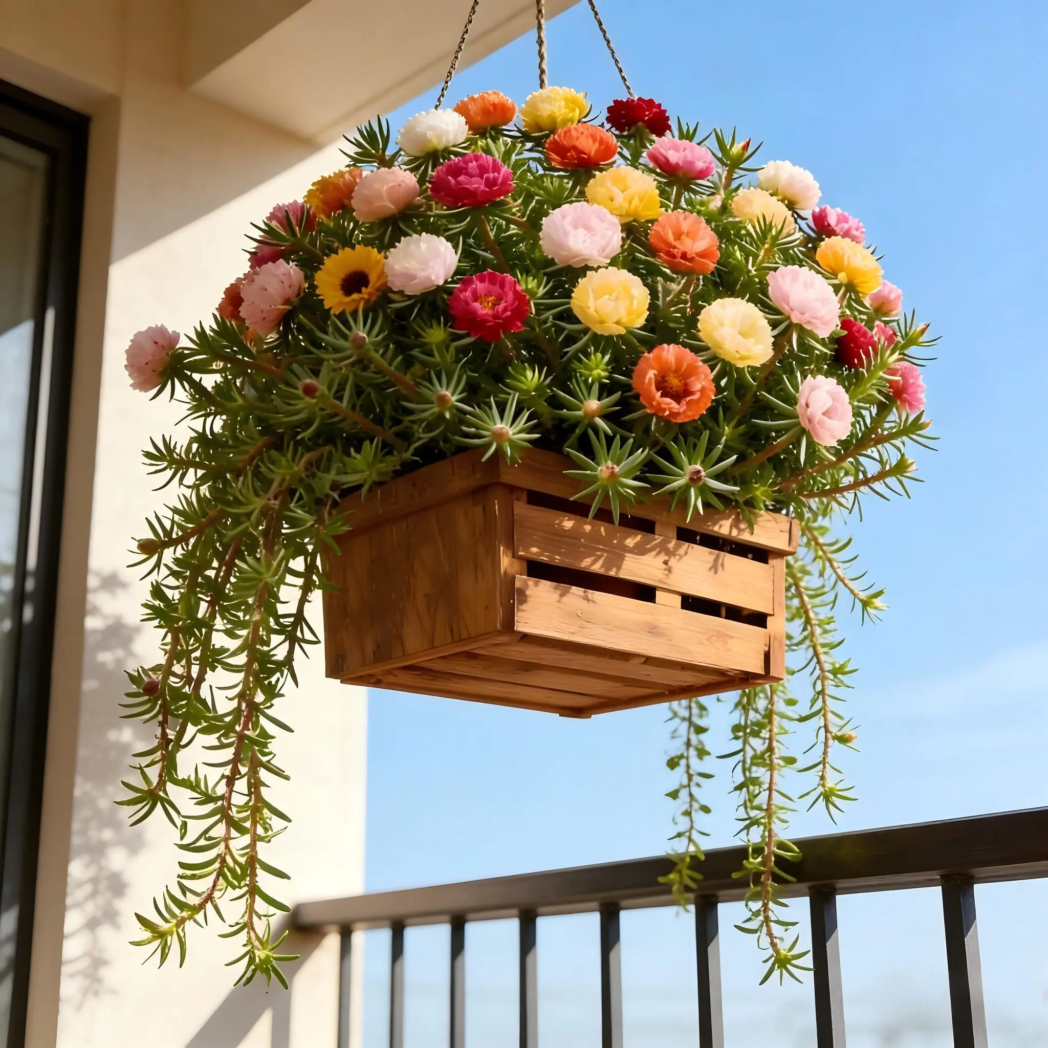 10,000 Double-Flowered Moss Rose Annual Portulaca Seeds, Vibrant Mixed Colors, Easy-to-Grow, Drought-Tolerant, Rapid-Growth Garden Flower Seeds for Home Outdoor Gardening, Balcony Pots