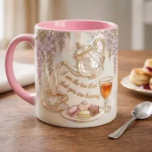 I Am The Tea That You Are Having Faux 3D Mug, Bookish Tea Lover Gift, Romance Reader Accent Mug, BookTok Cup