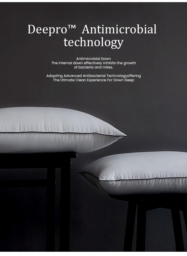 APSMILE Memory Goose Feather Down Pillow Set of 2 with Organic Cotton Cover Super Fluffy Cozy Hotel Collection for Side Back and Stomach Sleepers