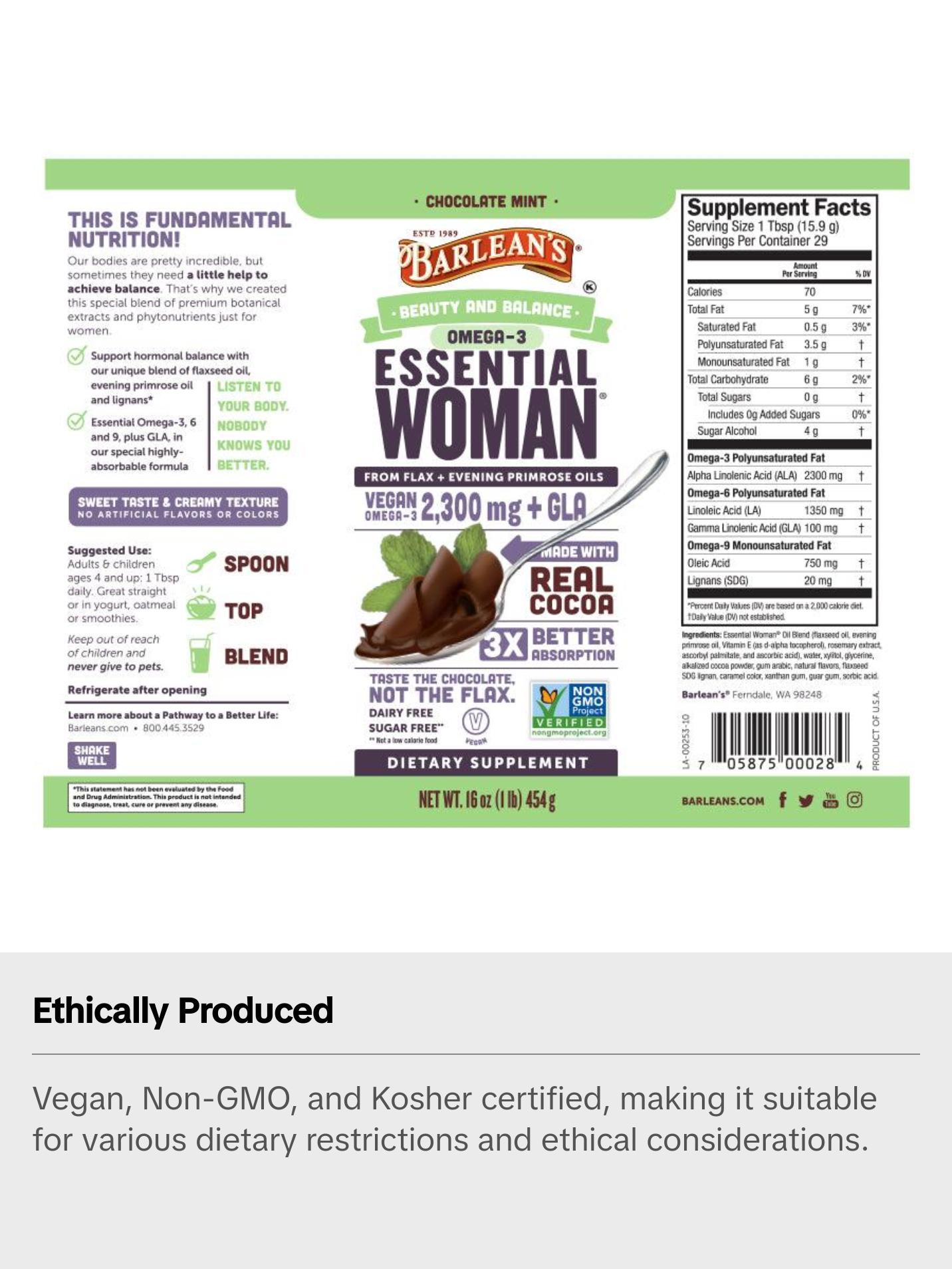 Essential Woman® Chocolate Mint Supplement Edible
