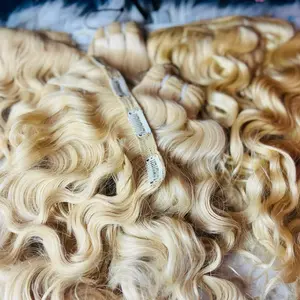 Russian Blonde Clip In Extensions 110 gram set 16" - Soft and Natural Look