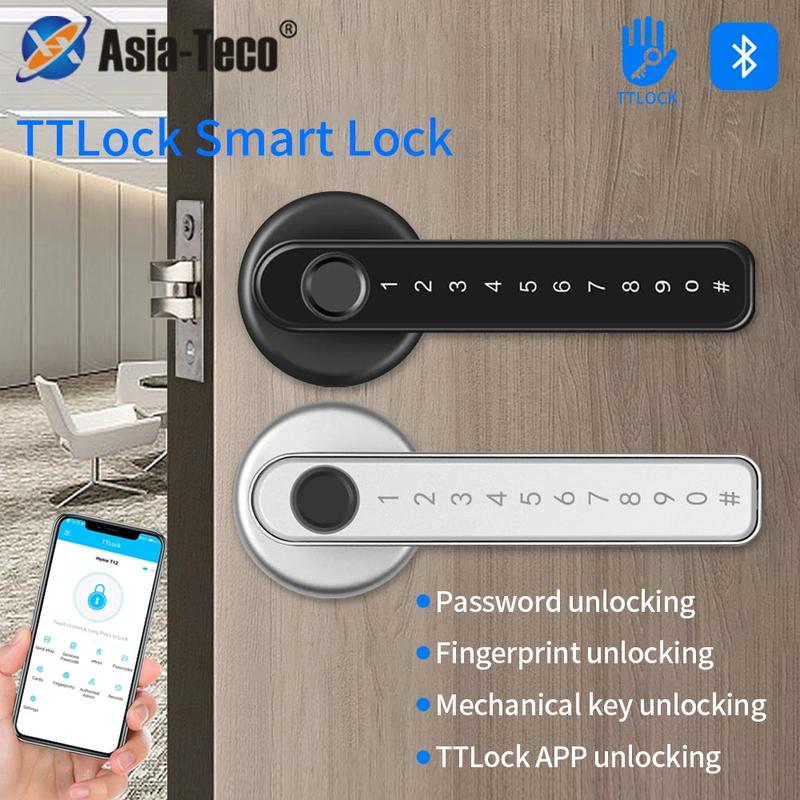 TTLock/tuya APP Smart Fingerprint Lock password code Door Lock Bluetooth Biometric fingerprint lock Electronic Handle Lock TTLock/tuya APP Smart Fingerprint Lock password code Door Lock Bluetooth Biometric fingerprint lock Electronic Handle Lock