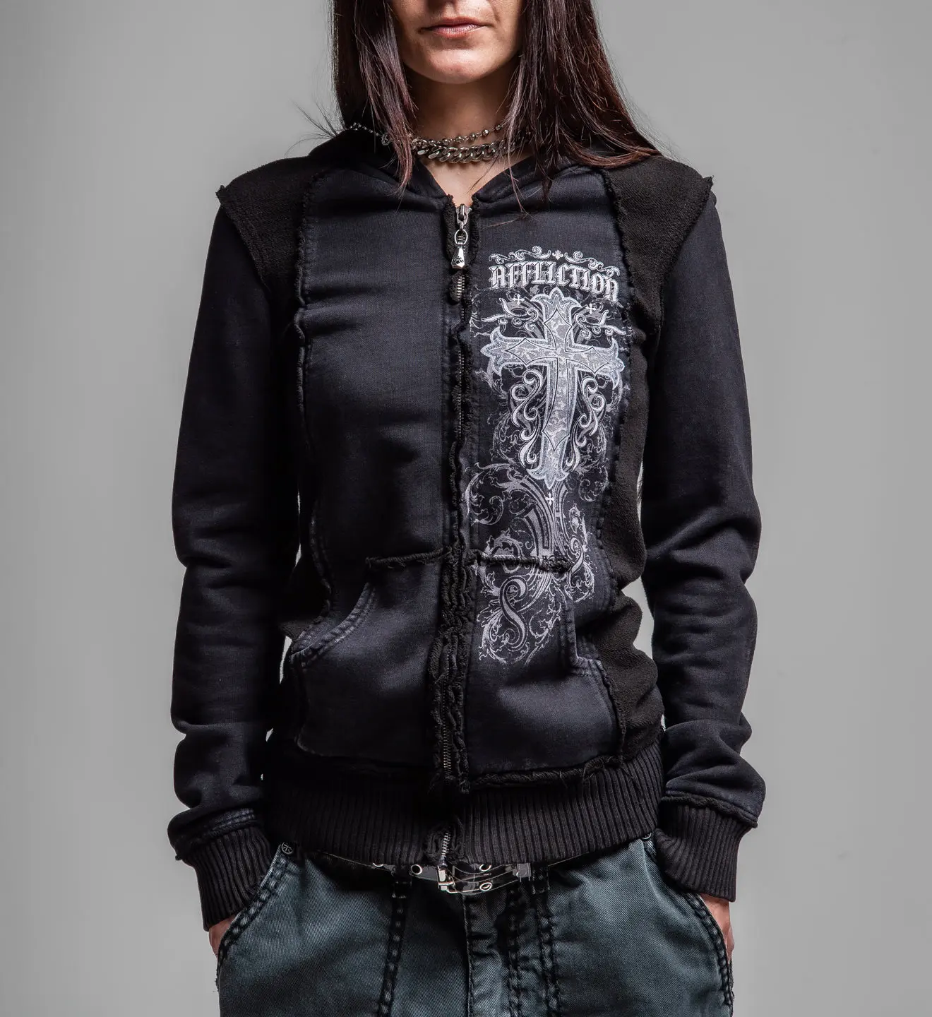 Affliction Women's Zip Up Hoodie Jasmine