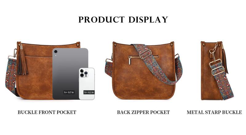 HKCLUF 4053 Women's Fashionable Crossbody Bag For Women Leather Hobo Handbag Women Crossbody Bag With 2count Adjustable Guitar Strap Perfect for Back to School Outdoorfun dealsforyoudays TikTokShopHolidayHaul