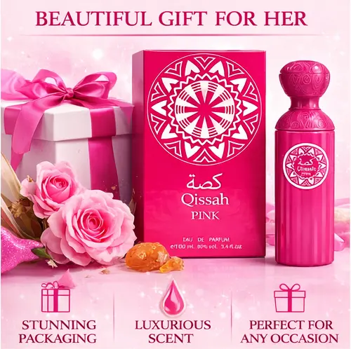 Qissah Pink Perfume for Women 3.4oz/100ml Eau de Parfum Raspberry