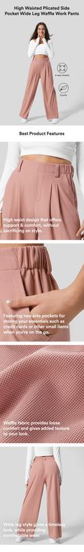 Halara Flex High Waisted Pocket Wide Leg Waffle Work Pants