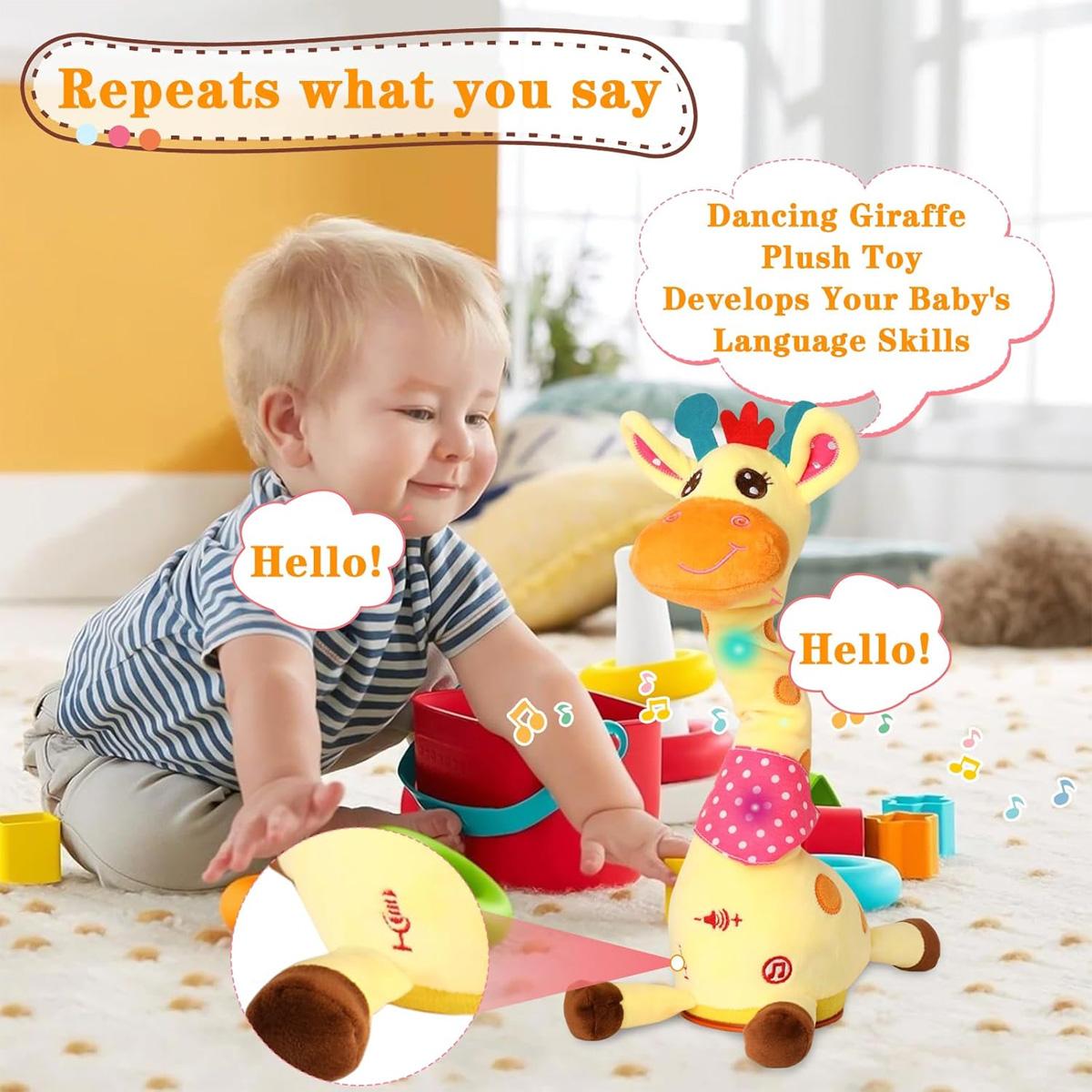 Dancing Talking Giraffe Toys Electronic Plush Toy Interactive Mimicking Toy with Recording and Repeating for Boys Girls Gift, 1-3 Years Old Dancing Talking Giraffe Toys Electronic Plush Toy Interactive Mimicking Toy with Recording and Repeating for Boys Girls Gift, 1-3 Years Old