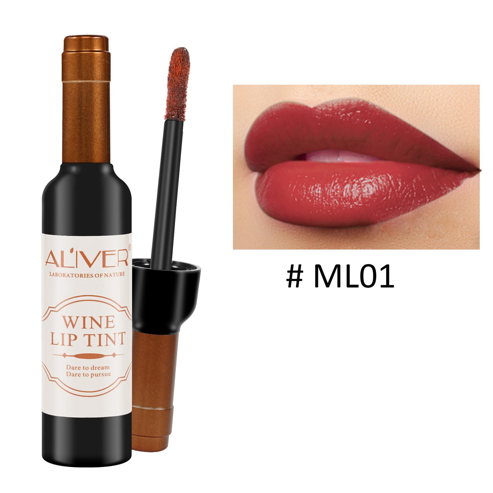 ALIVER Lip Tint, 6 Color Lip Gloss Set - Waterproof Matte Velvet Effect - Lipstick, Makeup Cosmetic Glossy