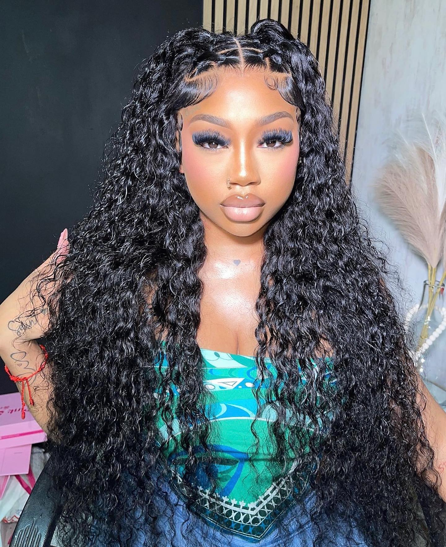 [30 inch hot] Water Wave 13x6 Lace Front Wigs Human Hair 180 Density 13x6 HD Full Lace Frontal Wigs Pre Plucked Wet and Wavy Glueless Deep Curly Human Hair Wigs for Women Natural Black TikTokShopBlackFriday