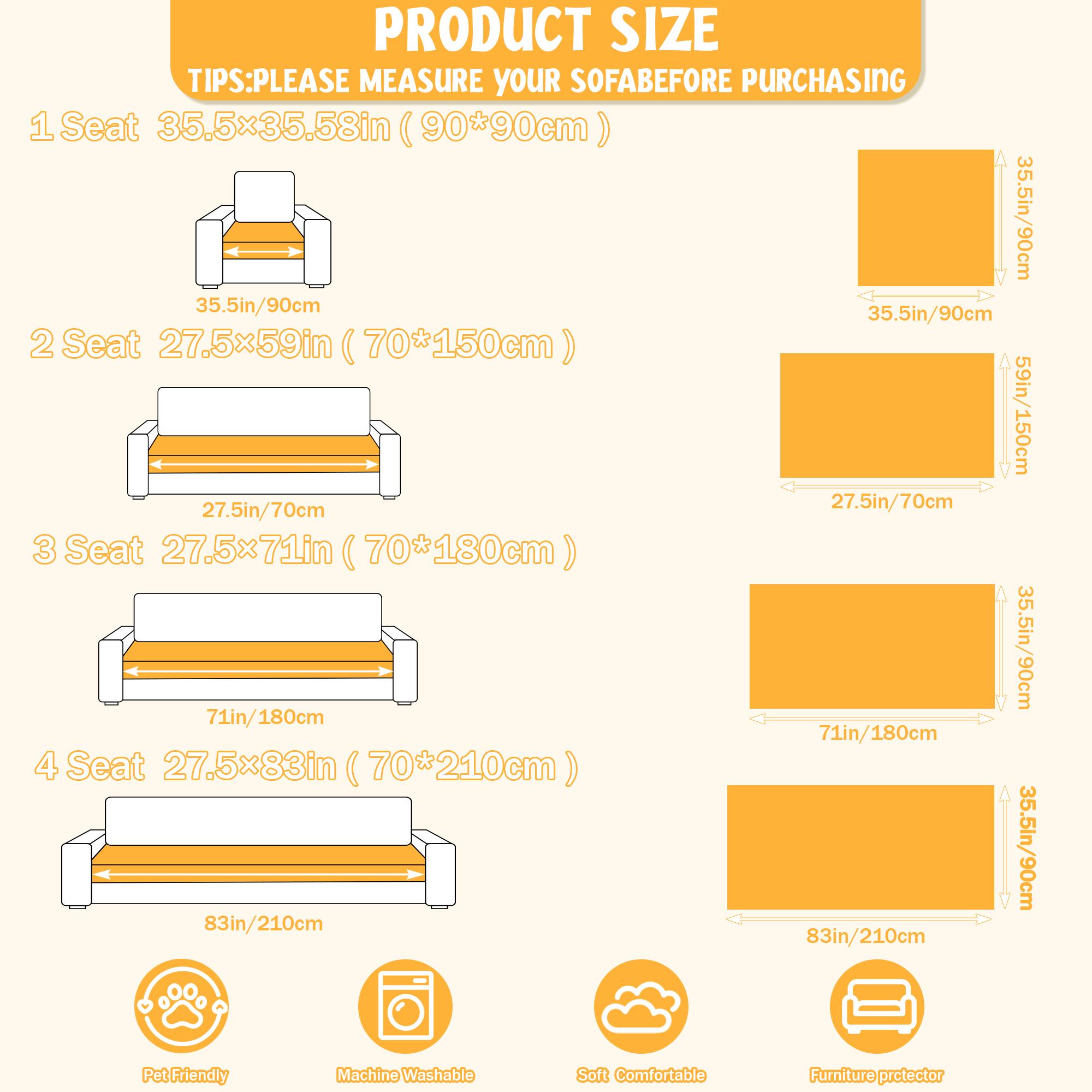 Raybee 1 Count Jacquard Solid Color Sofa Cover for 1-4 Seat, Anti-Slip & Anti-Scratch Bench Couch Cover, Ultra-Soft Sofa Towel Protector, Dust Prooof Sofa Mat, Machina Washable, Living Room Decor Improvement for Hotel, Dormitory, Gifts