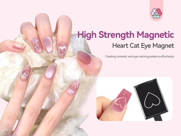 SAVILAND Cat Eye Nail Magnet Set: 4PCS Strong Nail Magnets for Cat Eye Gel Polish, Multi-Functional Magnet Sticks, Essential Nail Art Tools for Stunning Cat Eye Effects