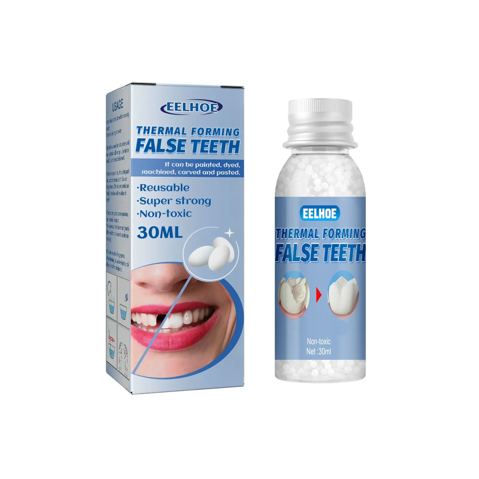 Moldable Dental Gel Dentures Temporary Fillings Cavities and Teeth Fillings Temporary Tooth Filling Denture Kit Oral false tooth fake broken teeth replacement denture mouldable denture kit