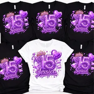 Quinceañera Family Celebration Shirts – Princess, Mom, Dad, Sister, Cousin | Custom Quinceañera Shirt or DTF Transfer