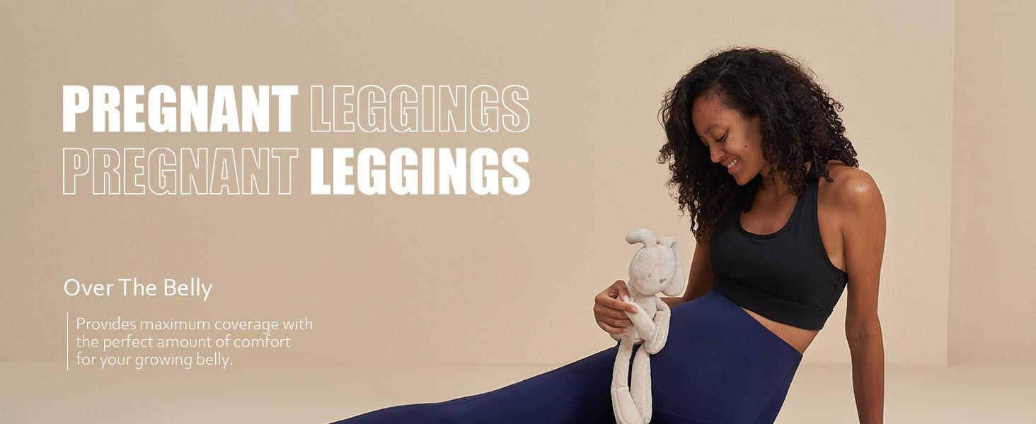 POSHDIVAH Women's Maternity Workout Leggings Over The Belly Pregnancy Yoga Pants with Pockets Soft Activewear Work Pants pregnancy supply Springtok cute outfits