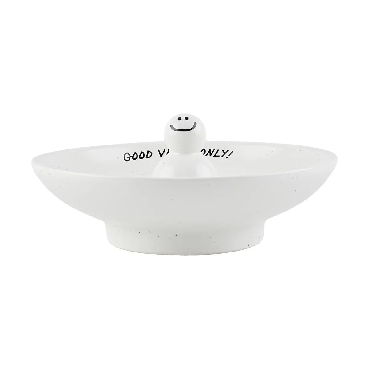 SSUEIM Korean Ceramic Plate | Snowman Design Dessert Dish | Jewelry Tray & Home Decor Accent 160x68.5mm