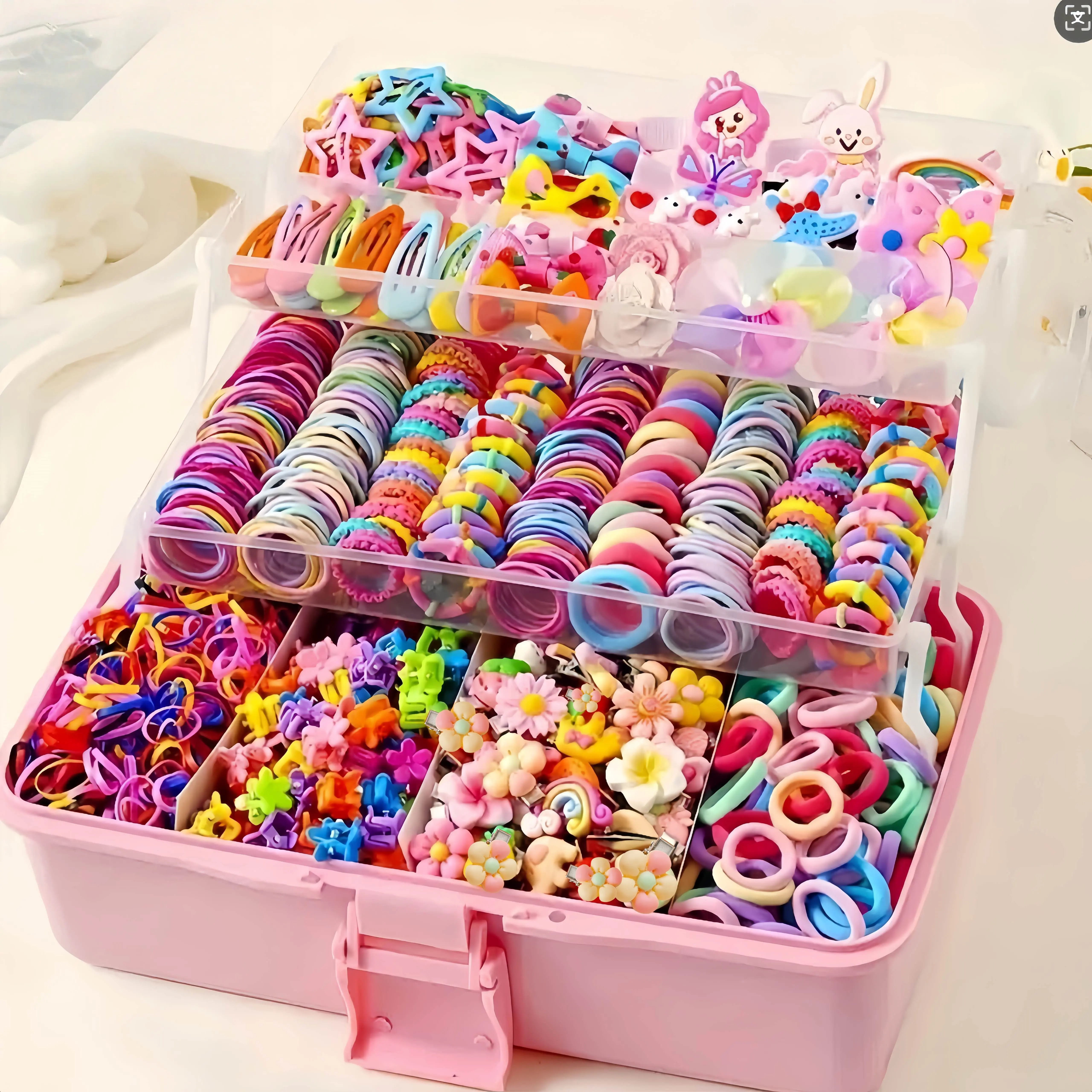 618PCS （NO BOX/Organizer)2261PCS(With Box set)Women/girl's Dopamine Hair Accessories Set With Bow Hairpin, Cartoon Hairpin, Star Drop Hairpin, Flower Hairpin, Mini Hairpin,Simple Hair Ring . Suit for all seasons. Ideal gift item. Choice for fashion Lovers