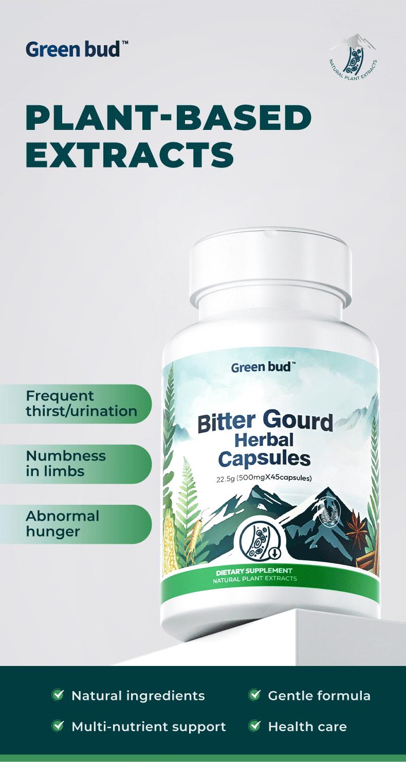 Green Bud 1 Bitter Gourd Herbal Capsules Contain Extracts of Bitter Gourd, Cinnamon, Ginseng, and Mulberry Leaves, etc. #Summervibes