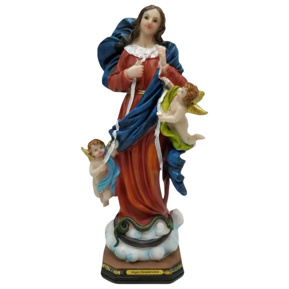 Virgen Desatanudos 12" Inches Tall Classic Estatua Virgin Mary, Untier of Knots Mother Mary Brand New Statue religious Decor Pope Francis Art