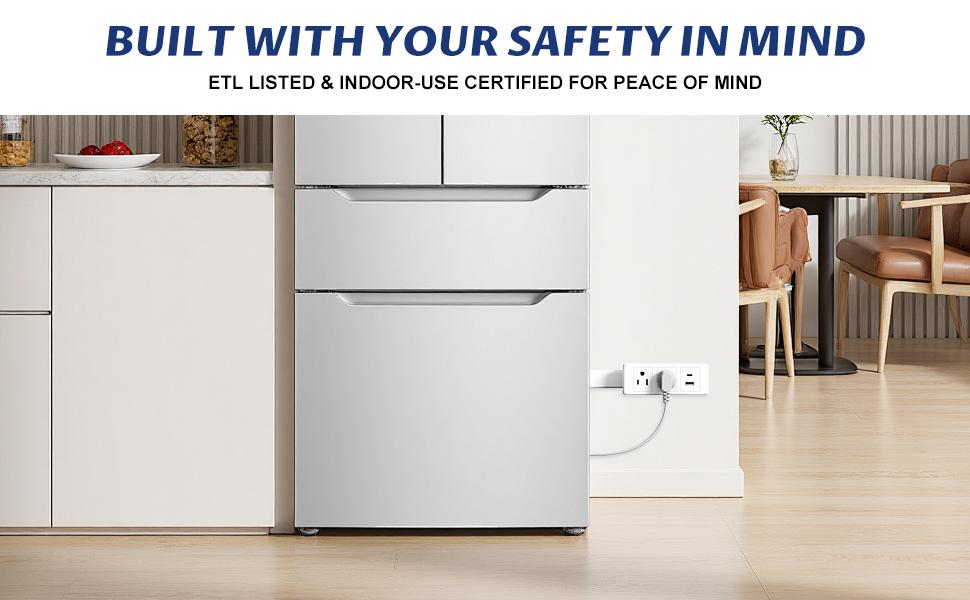 【100% FIRE-SAFE】EAZY Outlet Extender – Prevents Fire Hazards, Extendable 18"-28" Featuring USB-C, USB-A & 2 AC Outlets, 180° Rotating Plug Adapter for Hard-to-Reach Sockets Behind Furniture, 2025 TikTokShop Black Friday Trending Product