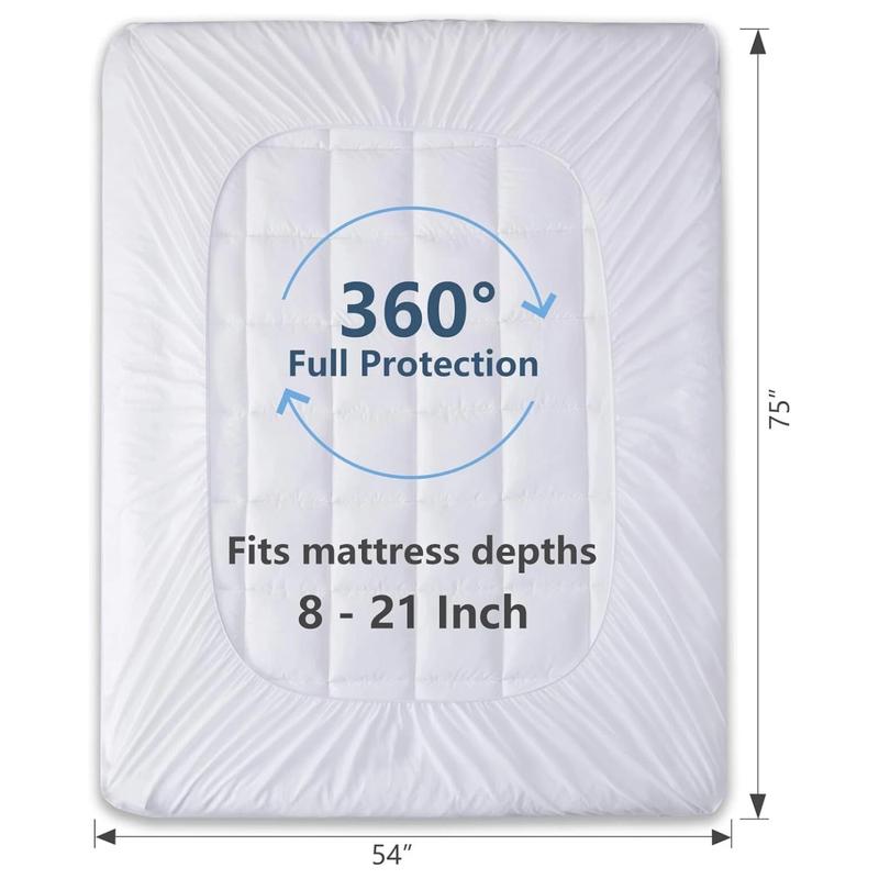 Extra Thick Mattress Topper – 4 Inch Plush Pad with Ultra Soft & Breathable Microfiber Fill, Quilted Design for Comfort & Back Support, 360° Elastic Skirt Fits 8–21" Mattresses, Hotel-Quality Fitted Cover, 10cm Thick for a Luxurious Sleep Upgrad