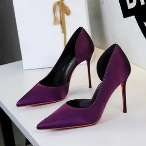 Pointed Toe Shallow Mouth Red Bottom High Heels Women