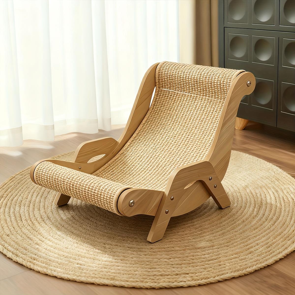 Durable Cat Scratching Post, Sisal Material, Anti-Slip Base, Pet Toy & Bed, Self-Cleaning Kitty Lounge Chair, Ideal Gift for Cats