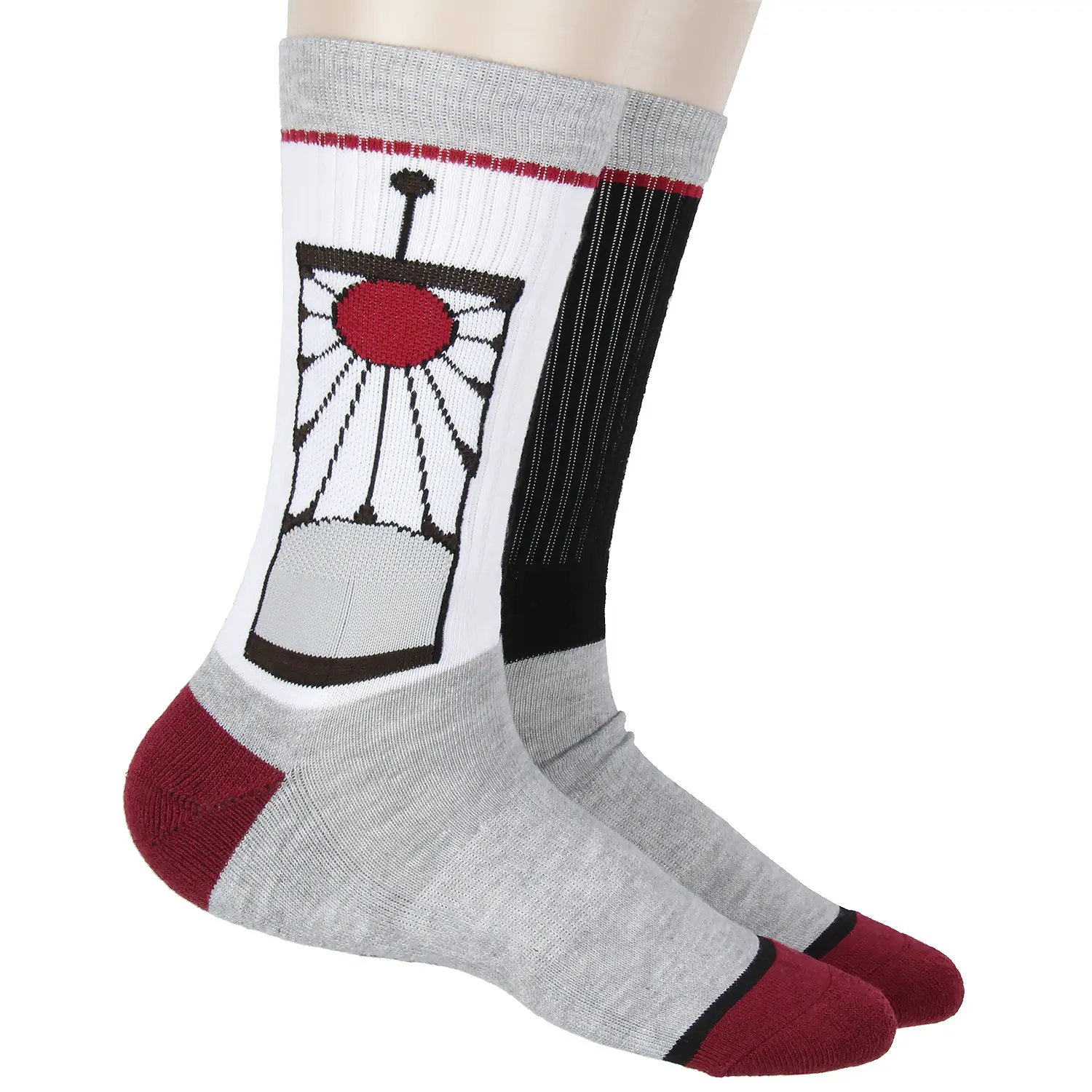 Demon Slayer Men's Manga Anime Tanjiro Kamado Hanafuda Earring Design Athletic Crew Socks